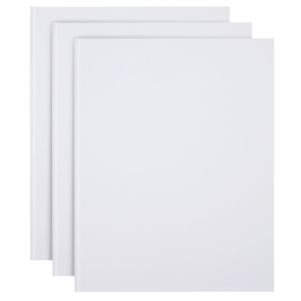 3 Pack 8.5x11 inch White Blank Hardcover Books for Kids to Write Stories, Unlined Scrapbook and Journal - 18 Sheets/36 Pages Each